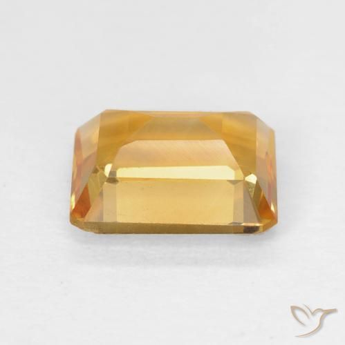 1.56カラットの天然オレンジゴールドシトリン、八角形 / エメラルドカット、VVS