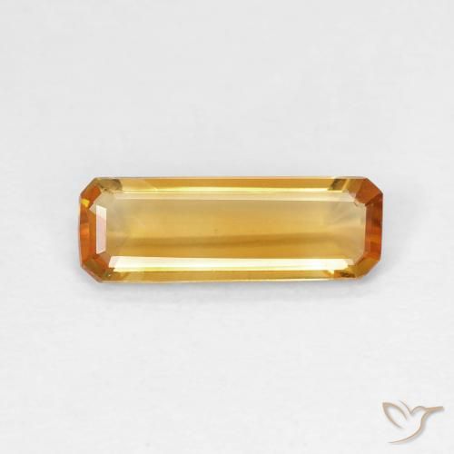 1.11ct 天然 ミディアムオレンジ シトリン, エメラルドカット, VVS