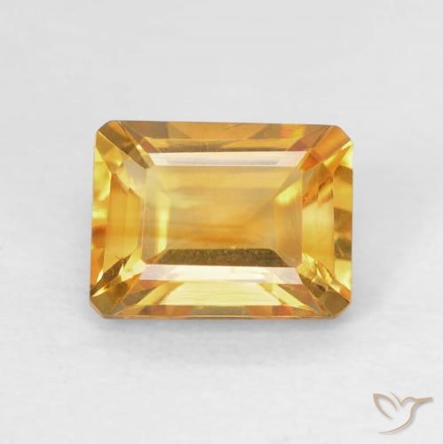 1.62カラットの天然Medium Light Orange-Goldシトリン、八角形 / エメラルドカット、VVS