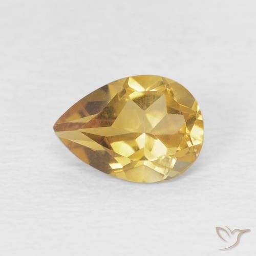 0.67ct 天然 ライトゴールド シトリン, 洋梨の形, VVS