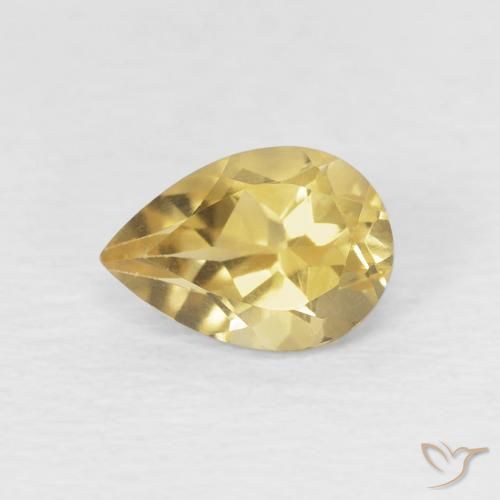 0.66ct 天然 ゴールド シトリン, 洋梨の形, VVS