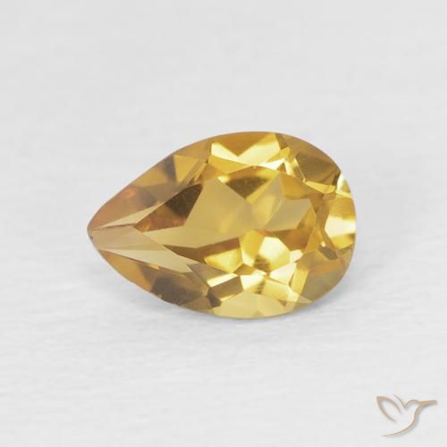 0.66ct 天然 ゴールド シトリン, 洋梨の形, VVS