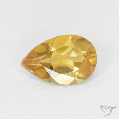 0.68ct 天然 ライトゴールド シトリン, 洋梨の形, VVS