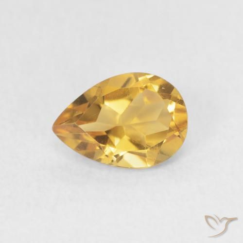 0.66ct 天然 ゴールド シトリン, 洋梨の形, VVS
