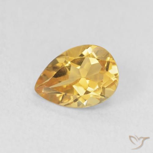 0.73ct 天然 ゴールド シトリン, 洋梨の形, VVS-VS