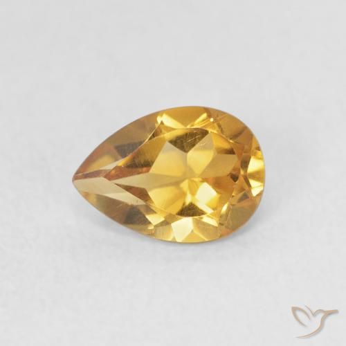 0.64ct 天然 ゴールド シトリン, 洋梨の形, VVS