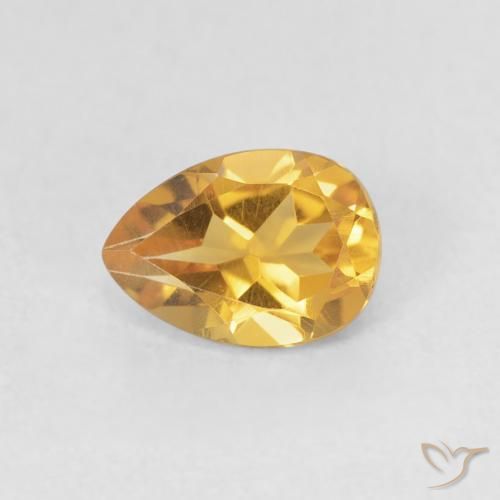 0.70ct 天然 Medium Light-Golden シトリン, 洋梨の形, VVS