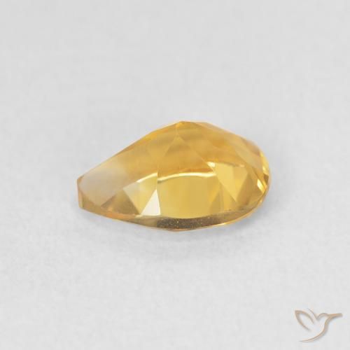 0.70カラットの天然Medium Light-Goldenシトリン、洋梨の形、VVS