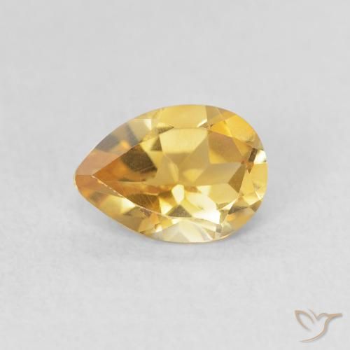 0.63ct 天然 ゴールド シトリン, 洋梨の形, VVS