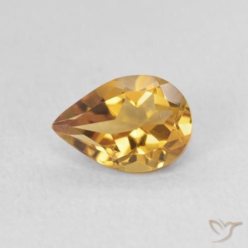0.71ct 天然 ゴールドオレンジ シトリン, 洋梨の形, VVS