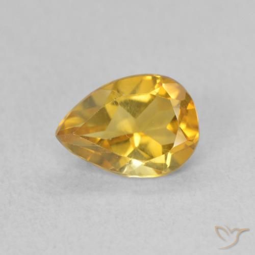 0.64ct 天然 ゴールド シトリン, 洋梨の形, VVS-VS