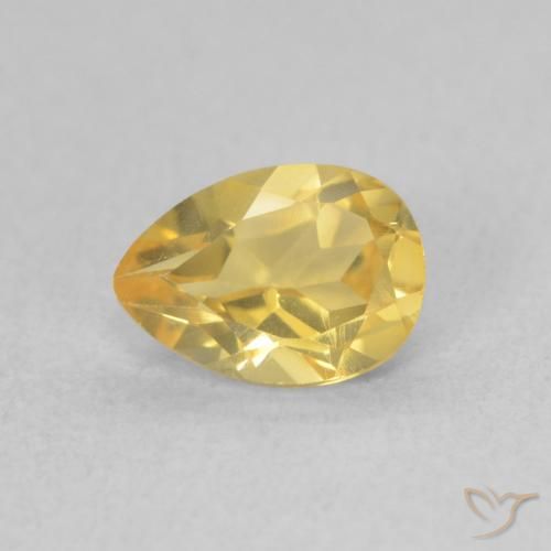 0.71ct 天然 ゴールドオレンジ シトリン, 洋梨の形, VVS