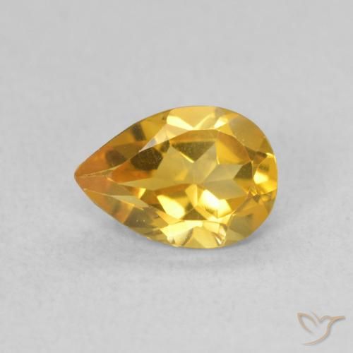0.60ct 天然 ゴールド シトリン, 洋梨の形, VVS