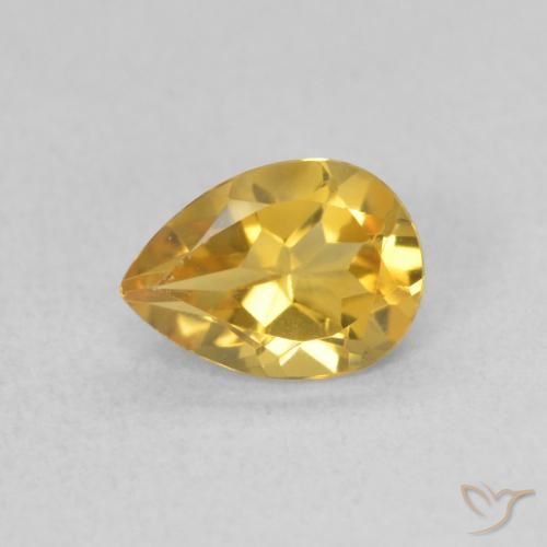 0.62ct 天然 ゴールド シトリン, 洋梨の形, VVS