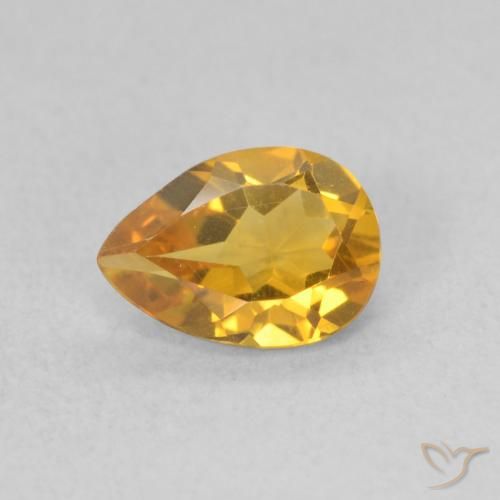 0.59ct 天然 オレンジゴールド シトリン, 洋梨の形, VVS-VS