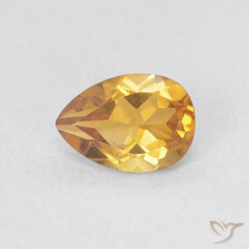 0.71ct 天然 ゴールドオレンジ シトリン, 洋梨の形, VVS