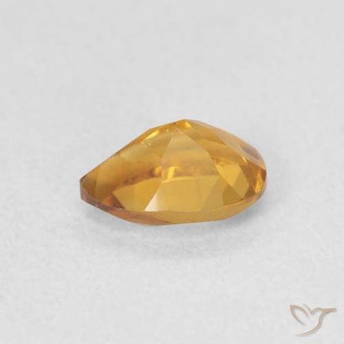 0.72カラットの天然Medium Light-Goldenシトリン、洋梨の形、VVS