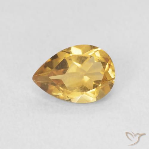 0.69ct 天然 ゴールド シトリン, 洋梨の形, VVS