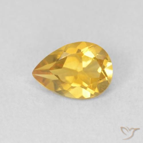 0.66ct 天然 ゴールド シトリン, 洋梨の形, VVS