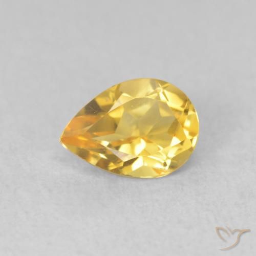 0.68ct 天然 ゴールド シトリン, 洋梨の形, VVS