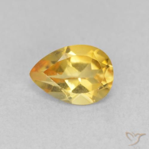 0.69ct 天然 ゴールド シトリン, 洋梨の形, VVS