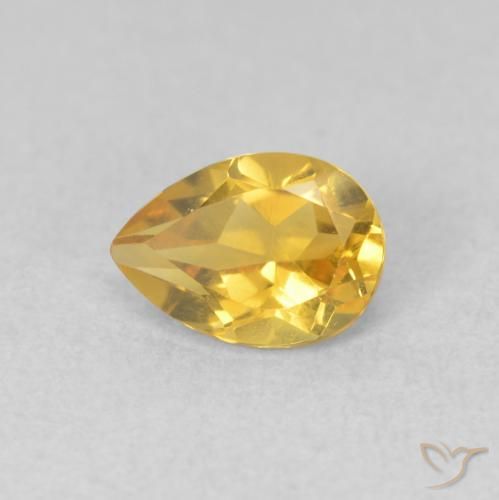 0.68ct 天然 ゴールド シトリン, 洋梨の形, VVS