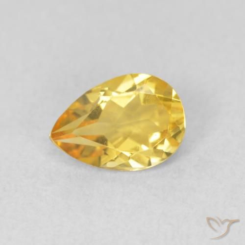0.62ct 天然 ゴールド シトリン, 洋梨の形, VVS