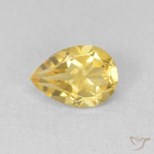 0.74ct 天然 黄金色の黄色 シトリン, 洋梨の形, VVS