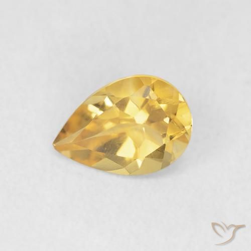0.61ct 天然 ゴールド シトリン, 洋梨の形, VVS