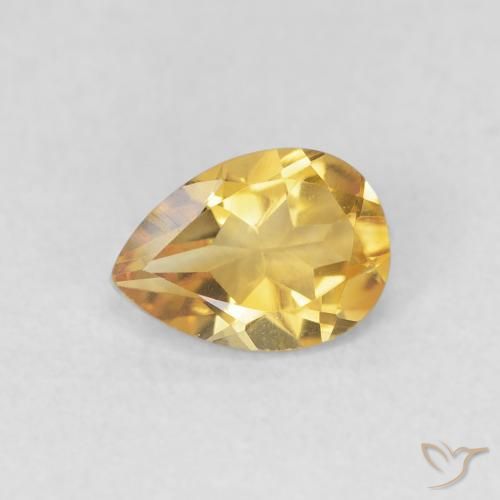 0.67ct 天然 ゴールド シトリン, 洋梨の形, VVS