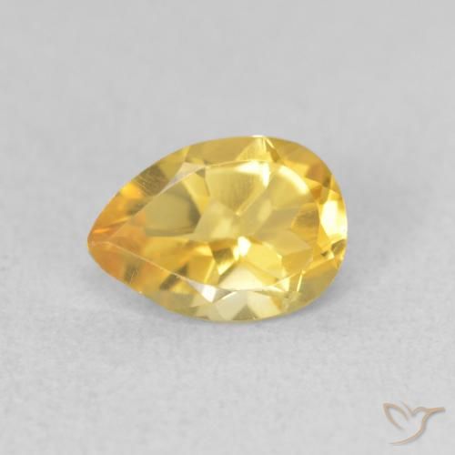 0.67ct 天然 ミディアムゴールド シトリン, 洋梨の形, VVS-VS