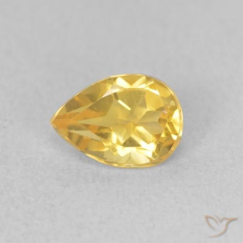 0.63ct 天然 ゴールドオレンジ シトリン, 洋梨の形, VVS-VS