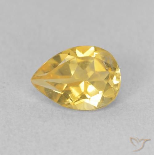0.69ct 天然 ゴールドオレンジ シトリン, 洋梨の形, VS
