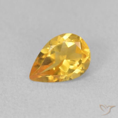 0.59ct 天然 ゴールド シトリン, 洋梨の形, VVS-VS