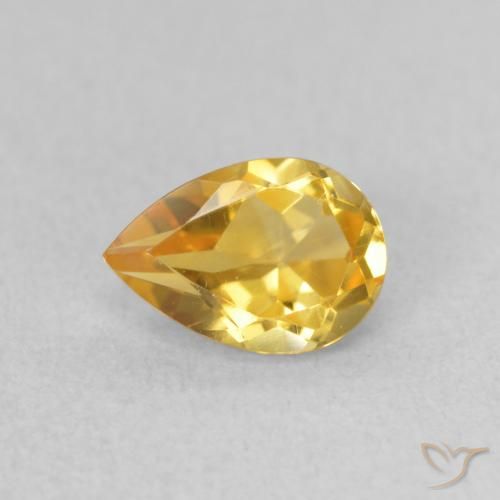0.66ct 天然 ゴールド シトリン, 洋梨の形, VVS-VS