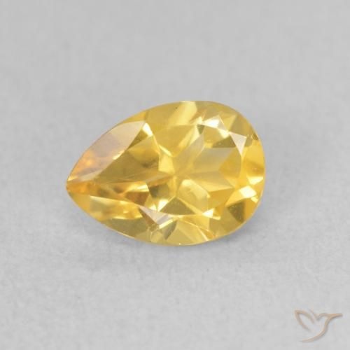 0.71ct 天然 ゴールドオレンジ シトリン, 洋梨の形, VS