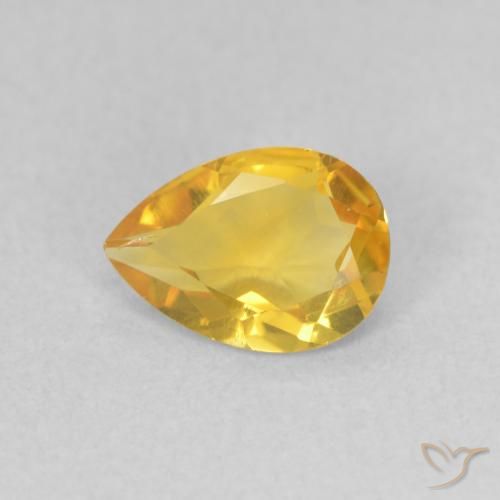 0.61ct 天然 ゴールデンオレンジ シトリン, 洋梨の形, VVS-VS, Photo A