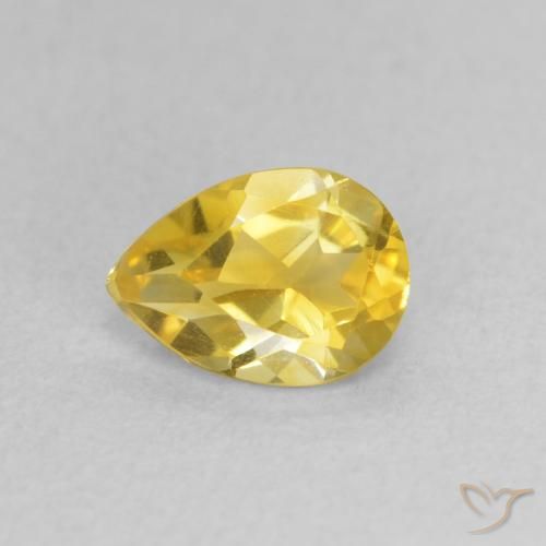0.62ct 天然 黄色がかったゴールド シトリン, 洋梨の形, VVS-VS