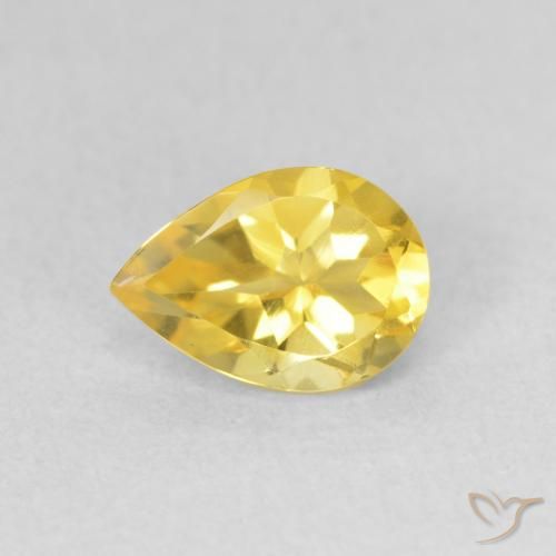 0.65ct 天然 トスカーナイエロー シトリン, 洋梨の形, VVS-VS