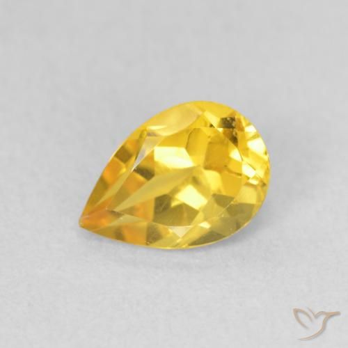 0.67ct 天然 ゴールドオレンジ シトリン, 洋梨の形, VVS-VS