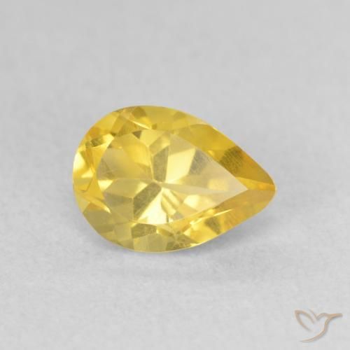 0.76ct 天然 トスカーナイエロー シトリン, 洋梨の形, VS