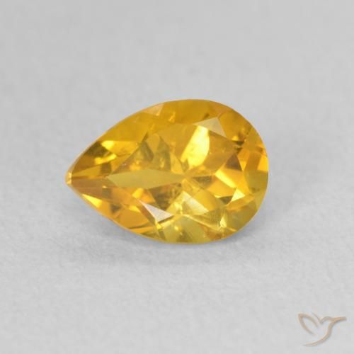 0.73ct 天然 ゴールドオレンジ シトリン, 洋梨の形, VS