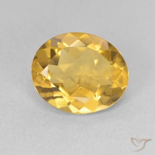 3.31ct 天然 濃いゴールド シトリン, 楕円形, VS