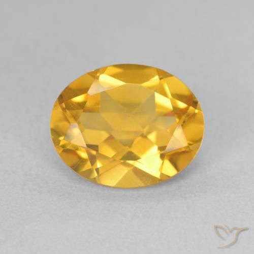 3.26ct 天然 ミディアムゴールド シトリン, 楕円形, VS