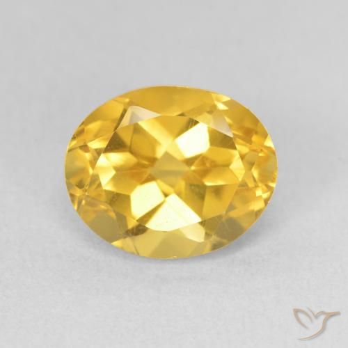 3.42ct 天然 明るいゴールド シトリン, 楕円形, VS
