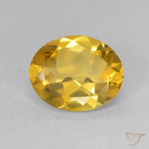 3.08ct 天然 ミディアムゴールデン シトリン, 楕円形, VVS-VS