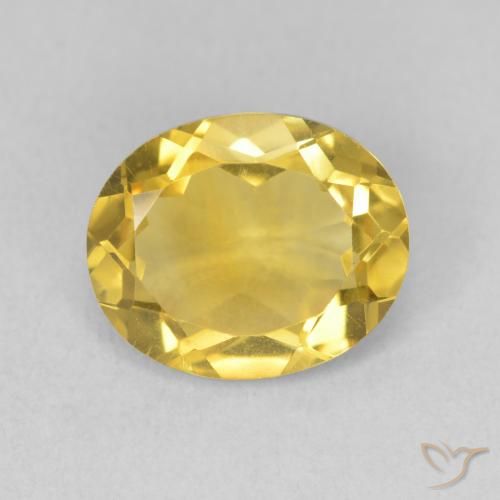 3.17ct 天然 ミディアムゴールデン シトリン, 楕円形, VVS-VS