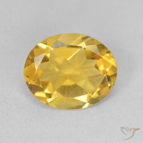 2.95ct 天然 ミディアムゴールデン シトリン, 楕円形, VVS-VS