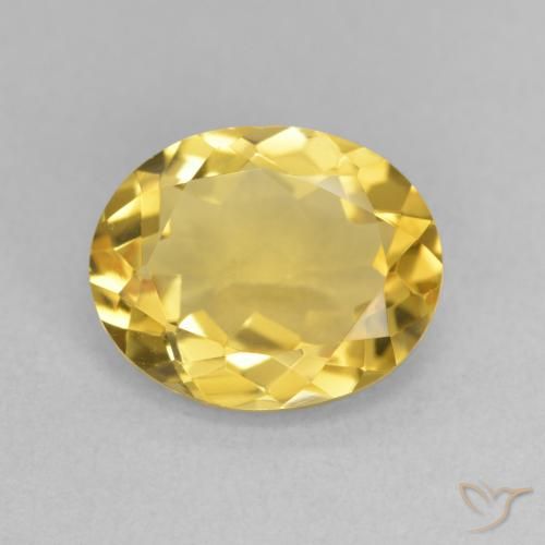2.94ct 天然 ミディアムゴールデン シトリン, 楕円形, 半透明