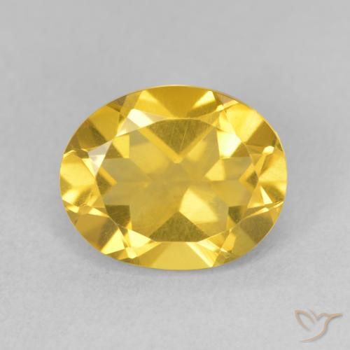 3.17ct 天然 ミディアムゴールデン シトリン, 楕円形, VS